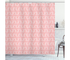 Swirled Floral Pattern Shower Curtain