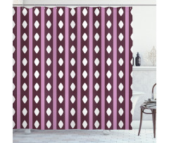 Stripes and Diamond Shape Shower Curtain