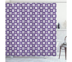 4 Leaf Clovers Motif Shower Curtain