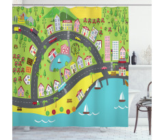Landscape of Urban and Suburbs Shower Curtain