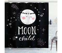 Cartoon Style Galaxy Concept Shower Curtain