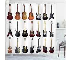 Guitars Rock and Jazz Shower Curtain