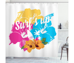 Hawaii Hibiscus Flower Shower Curtain