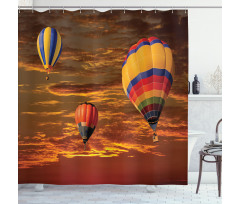 Skyscape Colorful Vehicles Shower Curtain