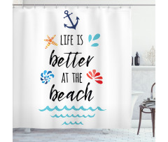 Travel Anchor Wave Shower Curtain