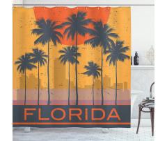 Florida Coast Grunge Shower Curtain