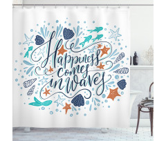 Hand-drawn Phrase Fish Shower Curtain