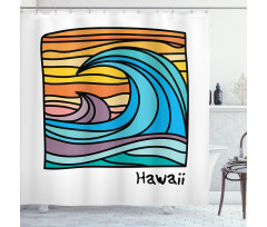 Abstract Ocean Waves Art Shower Curtain