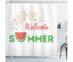 Welcome Summer Theme Shower Curtain
