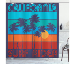 Surf Rider California Shower Curtain