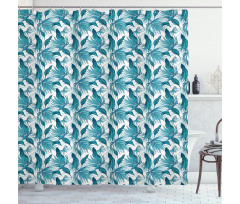 Tropical Palm Leaves Shower Curtain