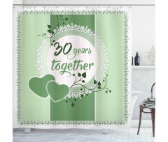 30 Years Together Text Shower Curtain