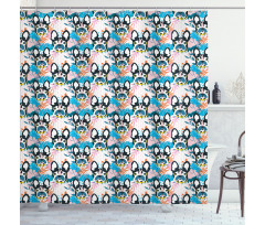 Dog Heads and Leaves Shower Curtain