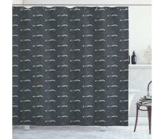 Hand Drawn Style Long Dogs Shower Curtain