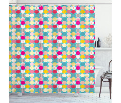 Polka Dots with Stripes Shower Curtain