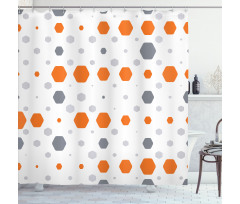 Abstract Hexagons Pattern Shower Curtain