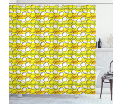 Dotted Fresh Citrus Fruits Shower Curtain