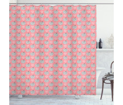 Apple and Heart Shower Curtain