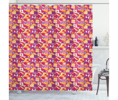 Contemporary Mosaic Motif Shower Curtain