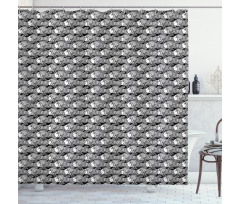 Black and White Anemonefish Shower Curtain