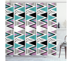 80s Memphis Zigzag Shower Curtain