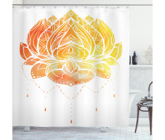 Lotus Flower in Boho Pattern Shower Curtain