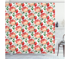 Traditional Russian Roses Shower Curtain