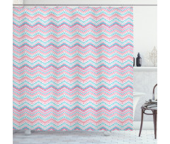 Brush Stroked Zigzags Shower Curtain