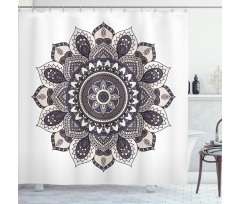 Oriental Mandala Yoga Motif Shower Curtain