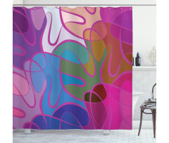Waves in Hand-drawn Style Shower Curtain