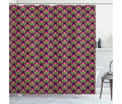 East European Folk Blossoms Shower Curtain