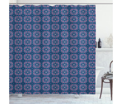 Floral Paisley Pink Blue Shower Curtain