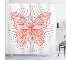 Butterfly Doodle Sunburst Shower Curtain