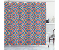 Vivid Ornament with Zig Zags Shower Curtain