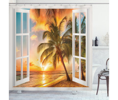 Sea Ocean Palms Scenery Shower Curtain
