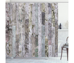 Pastel Oak Timber Boards Shower Curtain