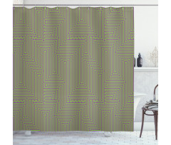 Digital Angled Line Motif Shower Curtain