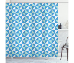 Grid Tile Triangle Shapes Shower Curtain