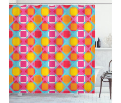 Abstract Line on Grid Shower Curtain