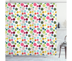 Circular Shapes Colorful Shower Curtain