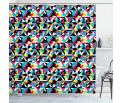 Sixties Style Inspired Motifs Shower Curtain