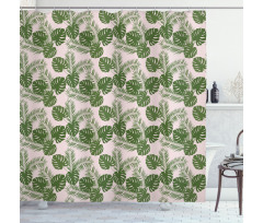 Monstera Leaf Palm Tree Shower Curtain