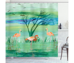 Nature and Birds Shower Curtain