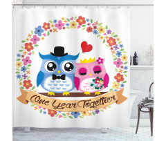 Year Lovers Owls Shower Curtain