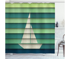 Paper Boat Design Nautical Shower Curtain