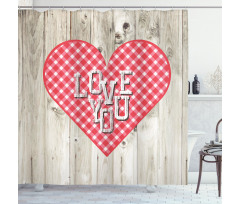 Valentines Day Themed Heart Shower Curtain