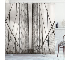 Brooklyn Bridge Cables Shower Curtain