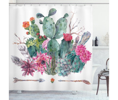 Bouquet in Boho Style Arrow Shower Curtain