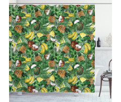 Pineapples Banana Coconut Shower Curtain