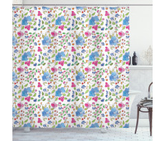 Hand Drawn Flowers Simple Shower Curtain